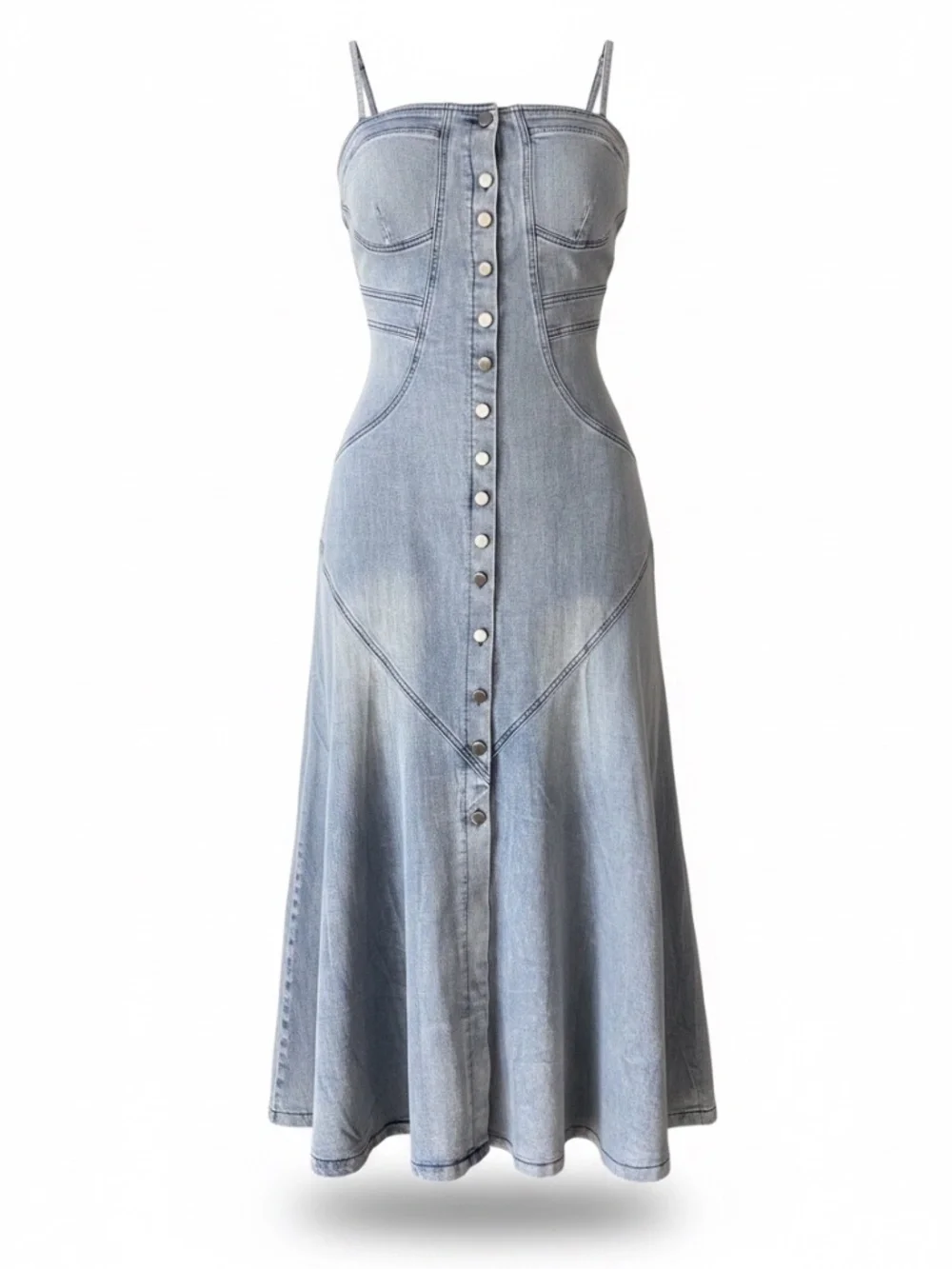 DENIM MAXI DRESS - Picture 1 of 3